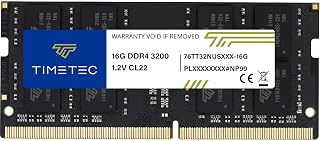 Timetec 16GB DDR4 3200 MHz (PC4-3200AA) PC4-25600 SODIMM – Sin ECC, sin búfer, 260 Pines, 1,2V CL22, módulo de Memoria para Ordenadores portátiles, Mini-PC y Ordenadores Todo en uno.