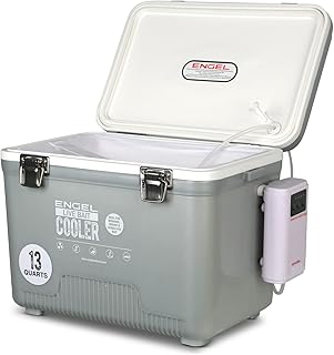 ENGEL Live Bait Cooler PRO - Cubo portátil para pesca de pececillo y cebo con aireador recargable de iones de litio