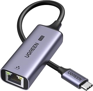 UGREEN Adaptador USB C a Ethernet 2.5G RJ45 Aluminio 2500Mbps LAN | Compatible con iPhone 17 Pro MAX Air MacBook Pro Air iPad Pro Air Galaxy S24 Xiaomi 13