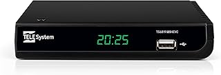 TELE System TS6819 T2HEVC Decodificador Digital Terrestre HD, DVB-T2 HEVC 10 bit, HDR HLG, AUTOSCAN, LCN, Media Player, Guía de TV EPG, Mando a Distancia Incluido, Receptor de TV Digital Terrestre