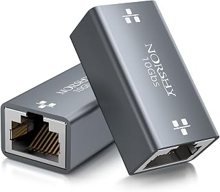 Adaptador RJ45 Hembra a Hembra 10Gbps, RJ45 Conector de Extensión LAN Acoplador, Empalme RJ 45 para Cable Red para Cable Ethernet Cat8, Cat7, Cat6, Cat5, Cat5e, 2 Unidades
