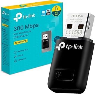 TP-Link TL-WN823N - Adaptador WiFi USB, N300, 300Mbps, Nano, para PC | Tarjeta de Red PCIe. WiFi 4. Disipador Térmico. Instalación Interna. Compatible con Windows.
