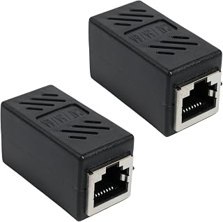 2 Piezas Acoplador RJ45 Doble Hembra, Conector Ethernet para Cables Cat7/Cat6/Cat5, Empalme de Alta Velocidad hasta 10Gbps, Adaptador RJ45 sin Interferencias