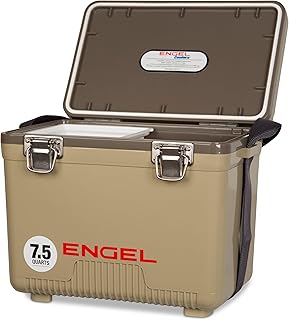 ENGEL Nevera de 7,1 L, a Prueba de Fugas, hermética, para Camping, Pesca, Senderismo, pícnic, Mini hielera lo Suficientemente Grande para 8 latas, 31 x 20,3 x 25,4 cm, Nevera pequeña para Bebidas y