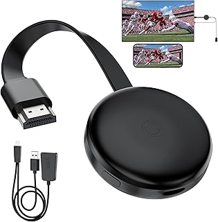 Adaptador HDMI inalámbrico Miracast, Dongle de Pantalla inalámbrica HD, Adaptador WiFi Display 2,4G & 5G Compatible con iOS, Android, Windows, Mac para HDTV/Proyector, Soporta Miracast AirPlay DLNA