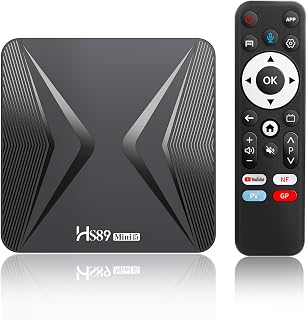 Android 14 TV Box, RK3539 Quad-Core, 2GB RAM 16GB ROM, WiFi 6, BT 5.4, 4K | Puerto HD 2.1 4K 60fps decodificación AV1, mando IR con voz, soporte completo multimedia y subtítulos, ampliable por USB 2.0