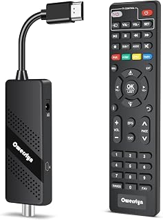 2026 Decodificador TDT HD, OWERSLYN Sintonizador DVB-T2 TDT HDMI para TV Antigua, HDMI CEC, 1080P H.265 HEVC 10-bit, con Salida HDMI/AV, USB Mediaplayer, función PVR y Mando a Distancia IR 2 en 1