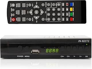 Decodificador TV Digital con Mando a Distancia, Receptor para Televisión con Grabación, Puerto Multimedia y Diseño Compacto