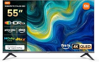 XIAOMI TV Pro 55 Pulgadas (140 cm), 4K UHD QLED Smart Fire TV, L55MB-FPVEU | Alexa Voice Control, HDR10+, Game Boost Mode 120Hz, MEMC, Compatible with Apple AirPlay