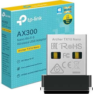 TP-Link Archer TX1U Nano - Adaptador WiFi USB, AX300, 300 Mbps, WiFi 6 | Actualiza tu PC con WiFi 6. Instalación Plug & Play. Conexión Estable. Compatible con Windows y macOS.