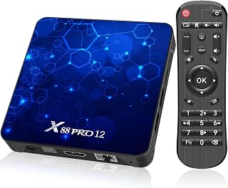 Android 12 TV Box, 4 GB RAM 64 GB ROM, Procesador Cortex-A53 de 64 ​​bits | admite WLAN 6 de 2.4 GHz/5 GHz, Bluetooth 5.0, resolución UHD-4K/3D