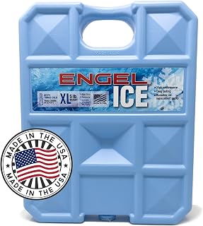 Engel -0 °C Paquetes de enfriadores - Fabricado en los Estados Unidos - Paquete de hielo de tamaño extra grande de 5 libras para navegación, pesca y camping